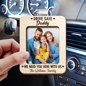 Custom Photo Drive Safe I Need You - Personalized Shaped Car Visor Clip - Gift For Her/Him, Husband/Wife, Couples on Anniversary, Valentine's Day