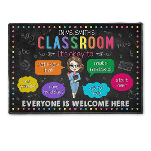 In My Classroom Everything Is Okay - Personalized Doormat - Back To School Gift For Teacher, Educator, Kindergarten, Preschool, Pre K, Paraprofessional