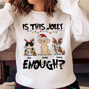 Is This Jolly Enough - Personalized Custom T Shirt - Christmas Gift For Cat Lovers, Dog Lovers, Dog/Cat Mom, Dog/Cat Dad