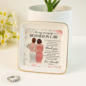 To My Amazing Mother In Law - Personalized Jewelry Dish - Wedding Gift, Sentimental Gift For Mother In Law From Bride