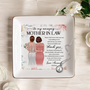 To My Amazing Mother In Law - Personalized Jewelry Dish - Wedding Gift, Sentimental Gift For Mother In Law From Bride