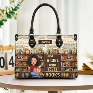 Vintage Just A Girl Who Loves Books - Custom Handbag - Personalized Gift For Women, Reading Lovers, Book Lovers