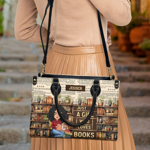 Vintage Just A Girl Who Loves Books - Custom Handbag - Personalized Gift For Women, Reading Lovers, Book Lovers