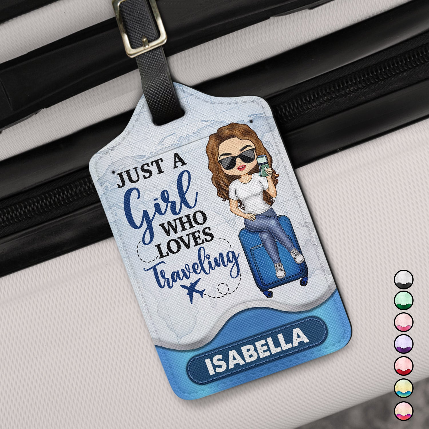 Just A Girl Boy Who Loves Traveling - Personalized Luggage Tag - Gift For Him, Her, Traveling Lovers