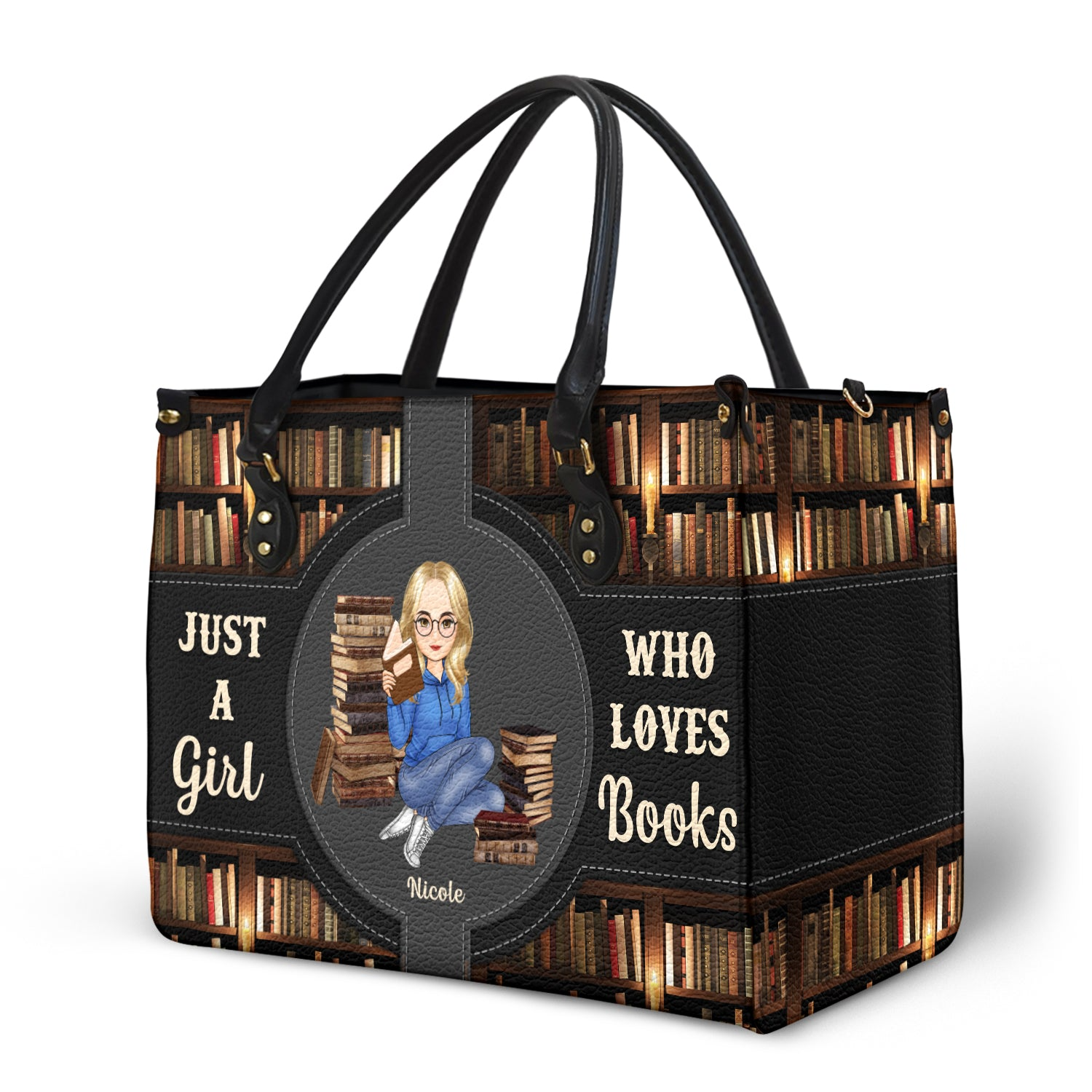 Just A Girl Who Loves Books - Custom Handbag - Personalized Gift For Women, Reading Lovers, Book Lovers