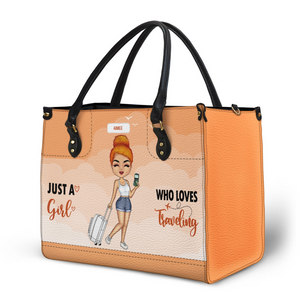 Just A Girl Who Loves Traveling - Custom Handbag - Personalized Gift For Women, Traveling Lovers, Vacation Lovers