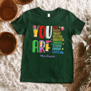 YOU ARE LOVED - Kids Back to School, First Day Of School Kid - Personalized Custom Youth Shirt - Back To School, First Day Of School Gift For Student, Kids, Son, Daughter