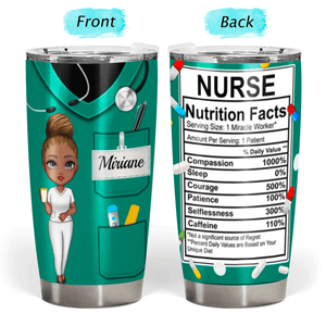 Nurse Nutrition Facts - Personalized Custom 20oz Fat Tumbler Cup - Personalized Gift For Her, Besties, Friends, Sister, Soul Sisters - Suzitee Store