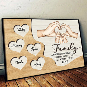 Family Hands A Whole Lot Of Love - Personalized Poster/Canvas - Gift For Family Members, Mom and Dad