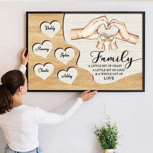 Family Hands A Whole Lot Of Love - Personalized Poster/Canvas - Gift For Family Members, Mom and Dad