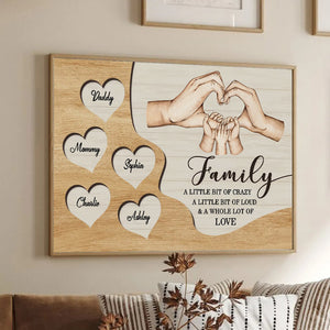 Family Hands A Whole Lot Of Love - Personalized Poster/Canvas - Gift For Family Members, Mom and Dad