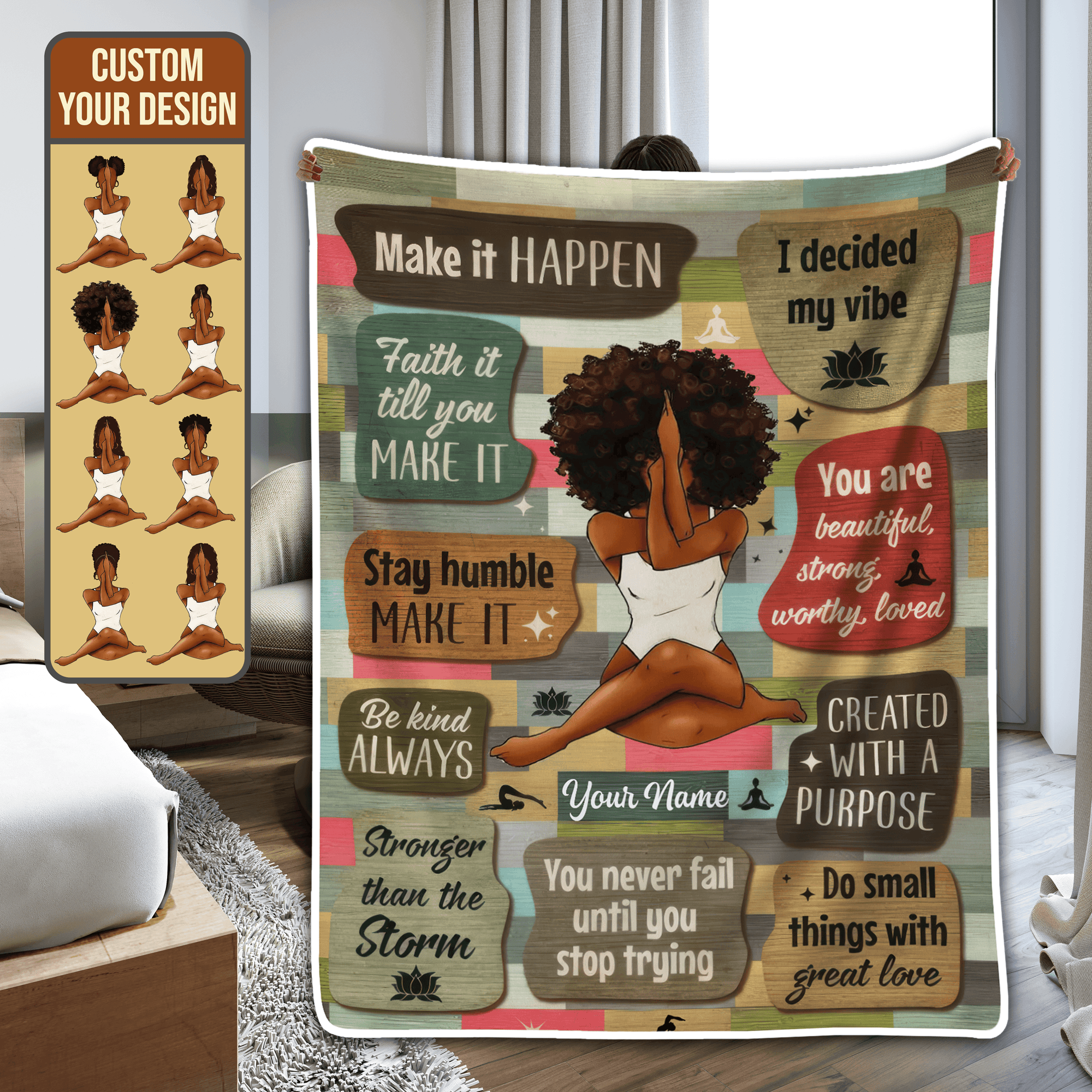 I Am Black Woman - Gift for Black Woman, Sister, Mother, Friends, or Mentor, African American, Black History Month, Juneteenth | Blanket - Suzitee Store