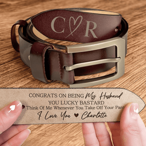 Personalized Engraved Leather Belt - Custom Gift for Him, Boyfriend, Husband, Fiancé, Best for Men | Valentine, Anniversary, Birthday, Father's Day