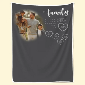 Family A Little Bit Of Crazy | Personalized Blanket | Gift for Family Members, Mom/Dad, Son/Daughter