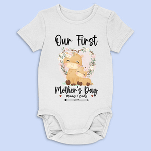 Our First Mother's Day Baby Onesie - Personalized Custom T Shirt - Gift for Mom & Baby, Mother's Day Gift - Suzitee Store