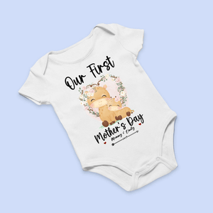 Our First Mother's Day Baby Onesie - Personalized Custom T Shirt - Gift for Mom & Baby, Mother's Day Gift - Suzitee Store