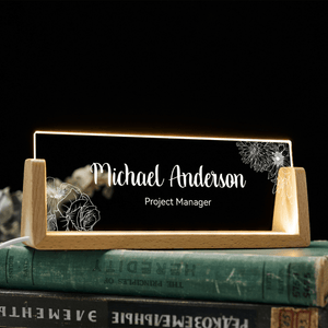 Personalized Desk Name Plate - Lighted Name Sign, Office Desk Accessories, Gifts for Boss, New Job Gift, Thank You Gifts for Coworkers