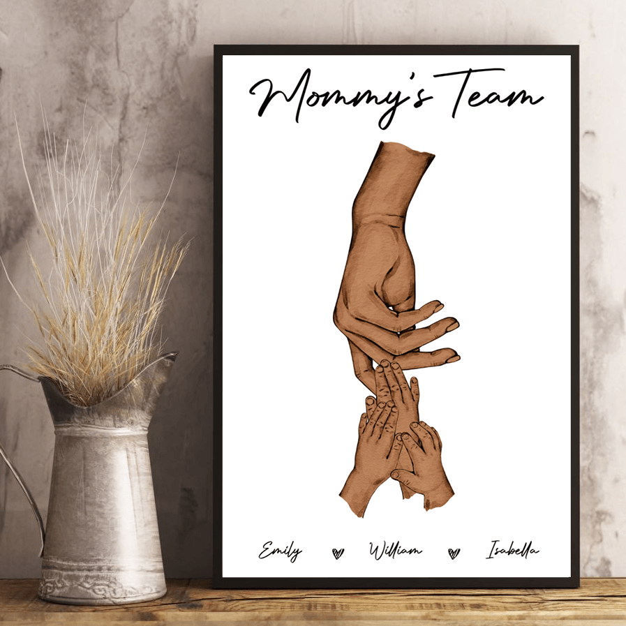 Holding Family Hands - Personalized Vertical Poster - Gift For Mom and Dad, Mother's Day, Father's Day - Suzitee Store