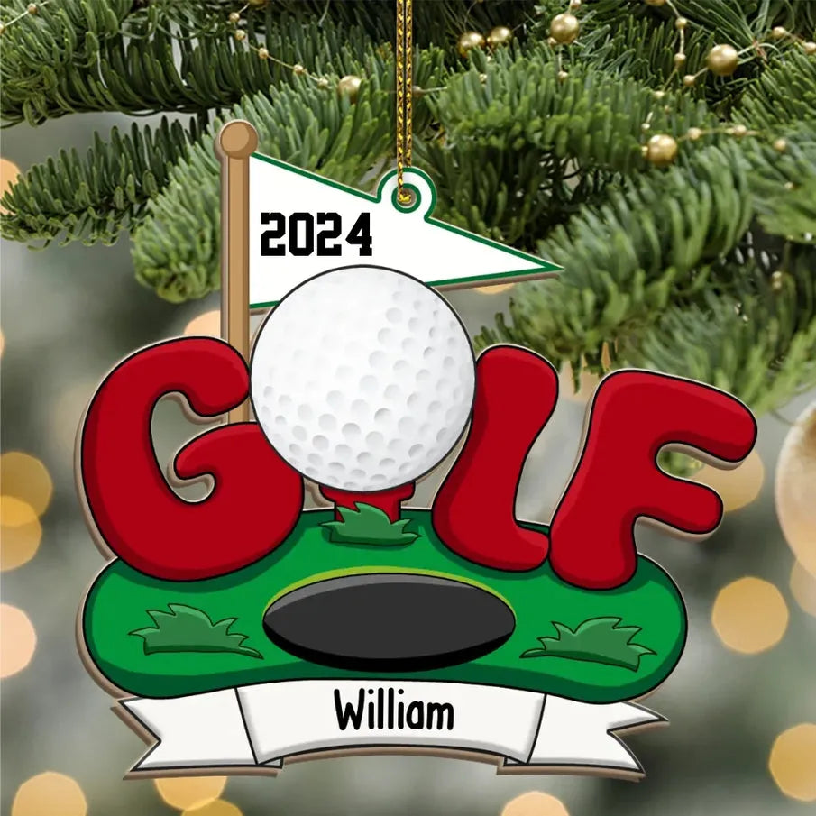 Golf Course 2024 - Personalized Christmas Gifts Custom Acrylic Ornament For Golf Lovers