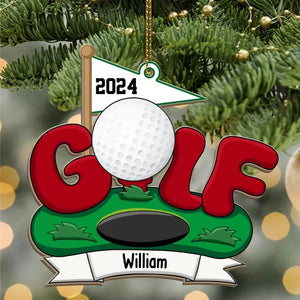 Golf Course 2024 - Personalized Christmas Gifts Custom Acrylic Ornament For Golf Lovers