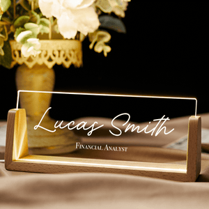 Personalized Desk Name Plate - Lighted Name Sign, Office Desk Accessories, Gifts for Boss, New Job Gift, Thank You Gifts for Coworkers