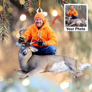 Custom Photo Hunting Ornament - Personalized Gift for Hunter, Outdoor Hunting, Hunting Season, Deer Hunting | Christmas Ornament