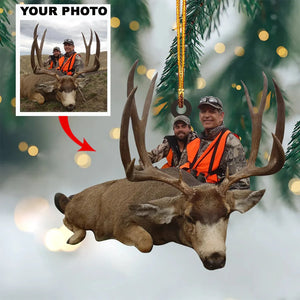 Custom Photo Hunting Ornament - Personalized Gift for Hunter, Outdoor Hunting, Hunting Season, Deer Hunting | Christmas Ornament