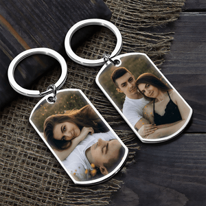 Custom Photo Keychain - Personalized Gift For Boyfriend, Girlfriend, Her, Him, Couples | Best for Anniversary, Valentine, Engagement | Stainless Steel