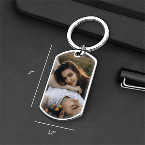 Custom Photo Keychain - Personalized Gift For Boyfriend, Girlfriend, Her, Him, Couples | Best for Anniversary, Valentine, Engagement | Stainless Steel