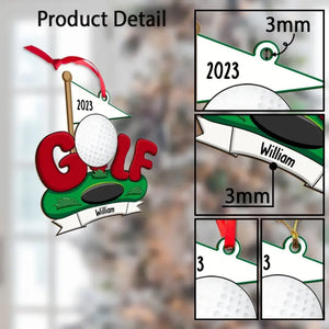 Golf Course 2024 - Personalized Christmas Gifts Custom Acrylic Ornament For Golf Lovers