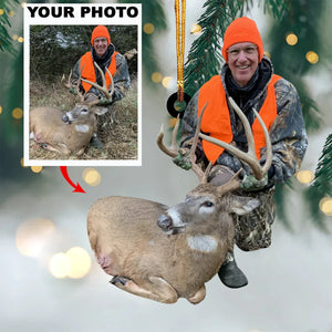 Custom Photo Hunting Ornament - Personalized Gift for Hunter, Outdoor Hunting, Hunting Season, Deer Hunting | Christmas Ornament