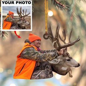 Custom Photo Hunting Ornament - Personalized Gift for Hunter, Outdoor Hunting, Hunting Season, Deer Hunting | Christmas Ornament