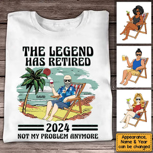 The Legend Has Retired Vintage - Retirement Gift For Beach Lovers, Dad, Mom, Grandpa, Grandma - Family Personalized Unisex T-shirt, Hoodie, Sweatshirt