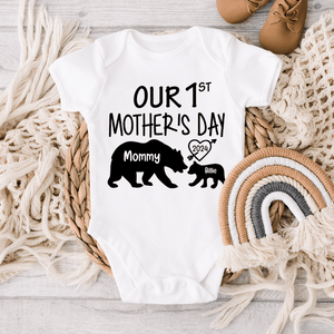 Our 1st Mother's Day - BABY ONESIE - Momma Bear & Baby Bear - Personalized Gift For New Moms, Mom, Mother, Grandma, Grandmother, Mother's Day, Family - Suzitee Store