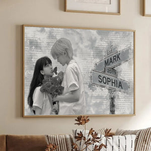 Couple Photo Canvas - Personalized Gift for Friend, Boyfriend, Girlfriend, Husband, Wife - Valentine, Birthday, Anniversary | Photo Upload Wall Art