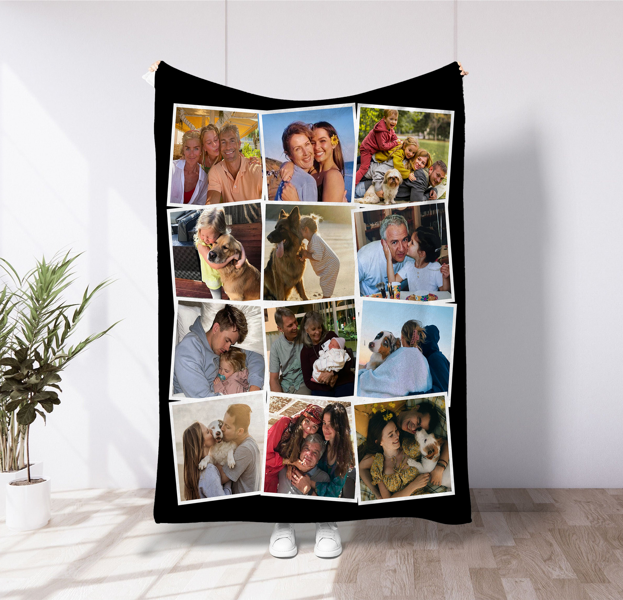 Custom Photo Blanket - All Customizable Blanket| Personalized Gift for Family Members, Grandma, Couples, Family, Anniversary