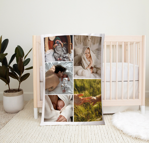 Custom Photo Blanket - All Customizable Blanket| Personalized Gift for Family Members, Grandma, Couples, Family, Anniversary