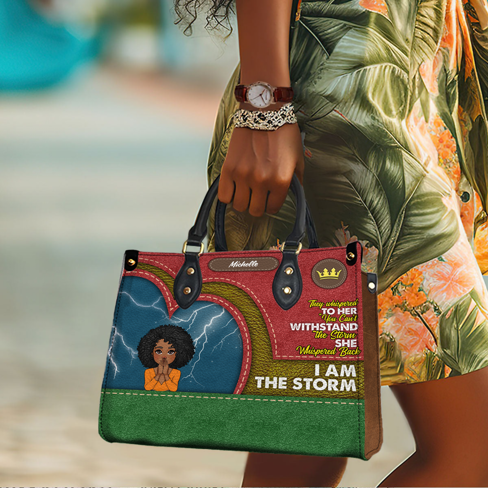 I Am The Storm - Custom Handbag - Personalized Gift For Black Girl, Women, Wife, Best for Black History Month, Juneteenth | African American