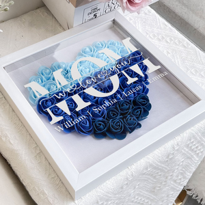 Mom We Love You - Personalized Flower Shadow Box - Gift For Gift For Mom, Mother's Day