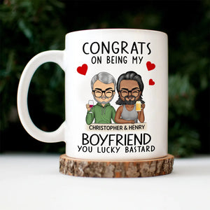 Congrats On Being My Husband/Wife - Personalized Custom Mug - Anniversary, Vacation, Funny Gift For Couples, Family