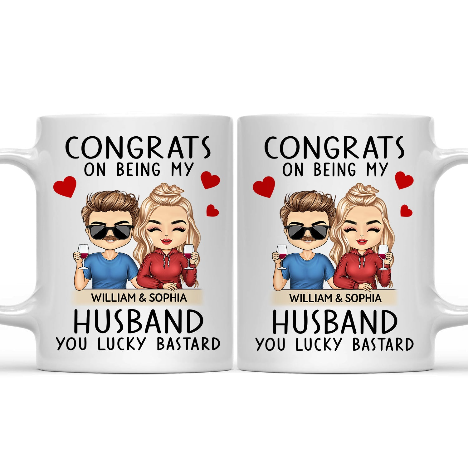 Congrats On Being My Husband/Wife - Personalized Custom Mug - Anniversary, Vacation, Funny Gift For Couples, Family