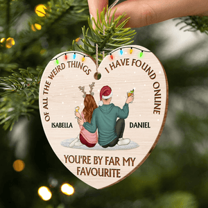 You Are My Favorite - Christmas Gift For Couples, Husband, Wife - Personalized Custom Shaped Wooden Ornament