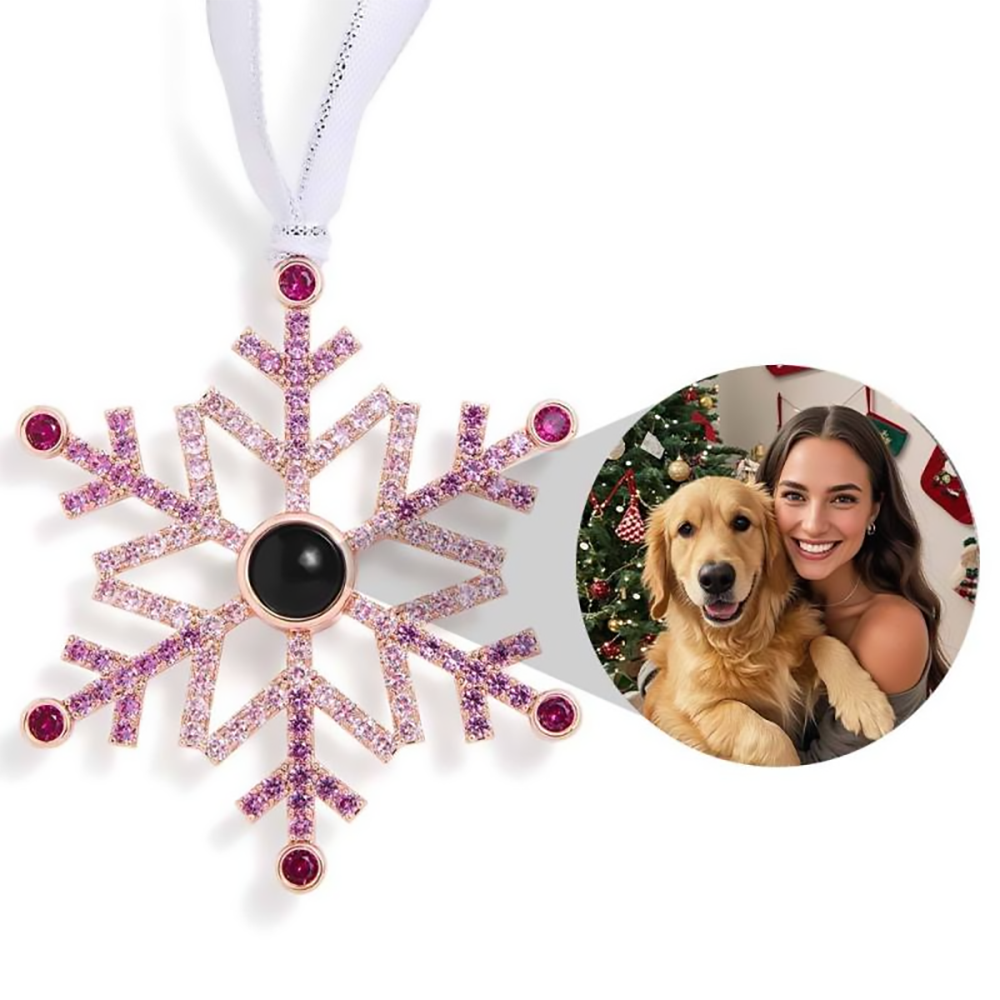 Custom Photo Snowflake Projection Ornament - Personalized Christmas Decoration Gifts