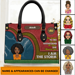 She Whispered Back I Am The Storm - Personalized Black Girl Handbag - Gift For Wife, Mom, Black Girl, Black Woman, African American, Black History Month, Juneteenth - Suzitee Store