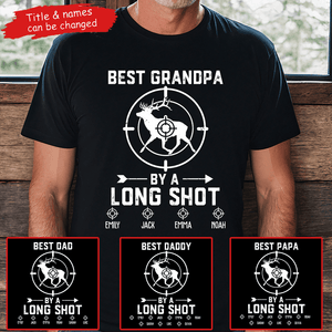 Best Grandpa By A Long Shot Hunting Gift - Personalized Custom T Shirt - Father's Day Gift for Dad, Papa, Grandpa, Daddy, Dada - Suzitee Store