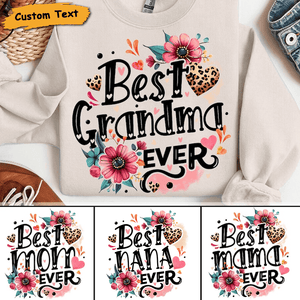 Best Grandma Ever Retro Boho - Personalized Custom T Shirt - Gift for Grandma/Nana/Mimi, Mom, Wife, Grandparent - Suzitee Store