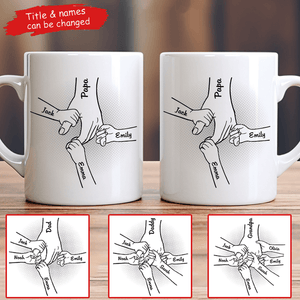 Best Papa Ever Holding Hand - Personalized Mug - Father's Day, Birthday Gift For Dad, Papa, Grandpa - Suzitee Store