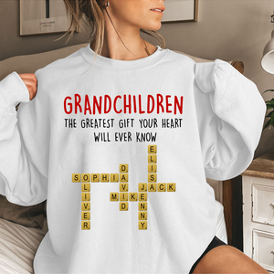 Grandchildren The Greatest Gift Your Heart Will Ever Know - Personalized Custom T Shirt -  Gift for Grandma/Grandparent