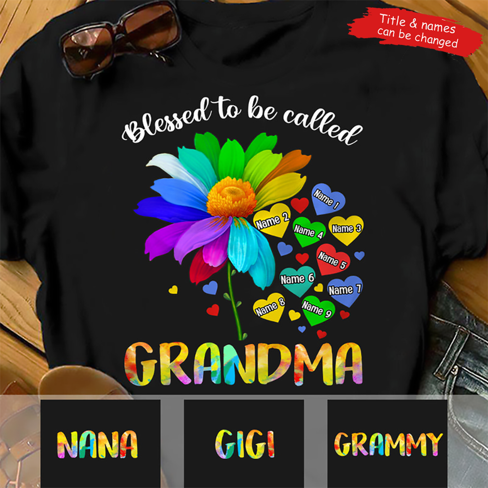 Blessed To Be Called Grandma - Personalized Custom T Shirt - Gift for Grandma/Grandparent