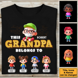 This Grandpa Belongs To - Personalized Custom T Shirt - Gift for Grandma/Grandparent